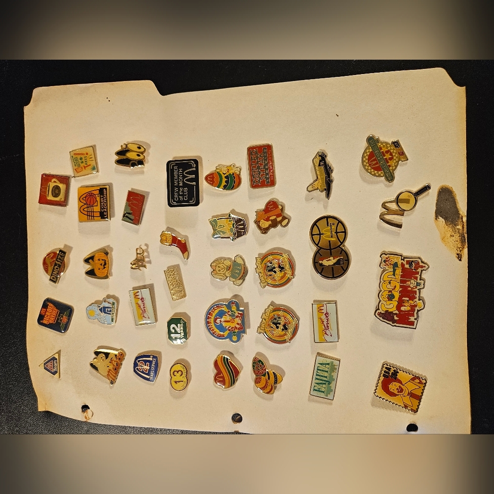 Lot 37 piece Vintage McDonald's Pin Collection 1 of 2